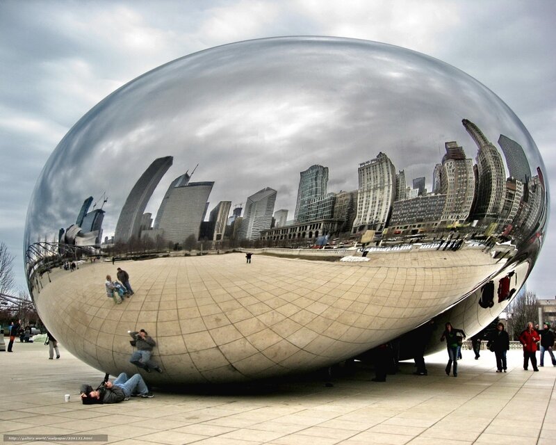 Chicago Bean Sculpture — Gray, Dramatic