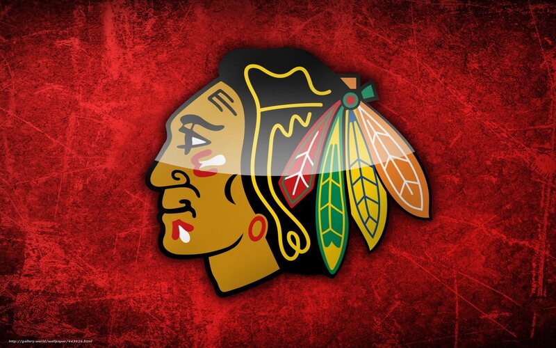 Chicago Blackhawks logo on red