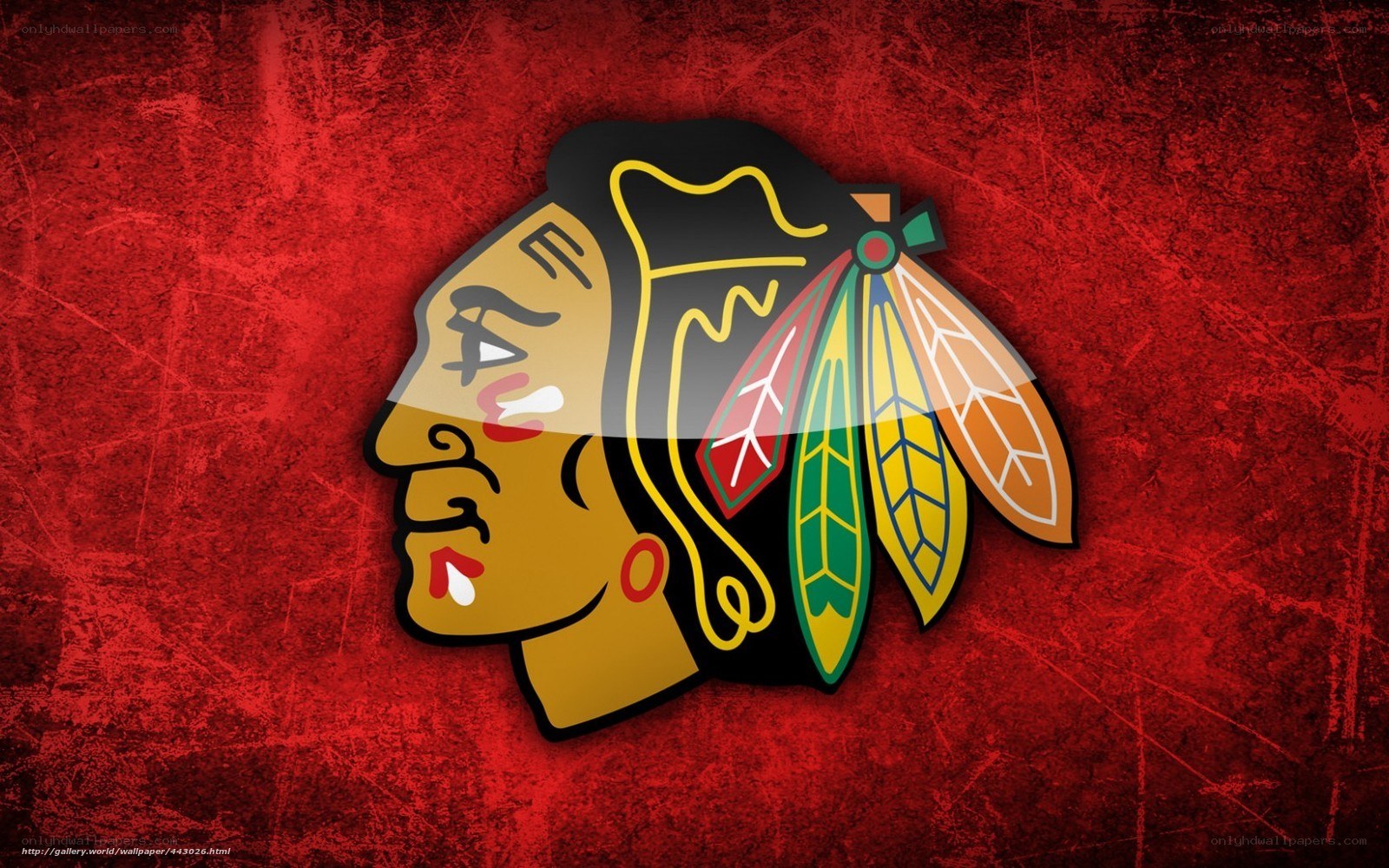 Chicago Blackhawks logo on red