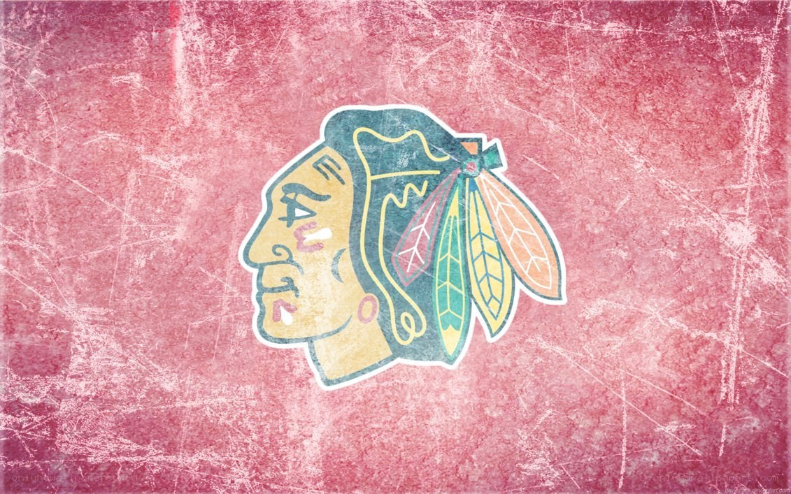 Chicago Blackhawks logo on textured background