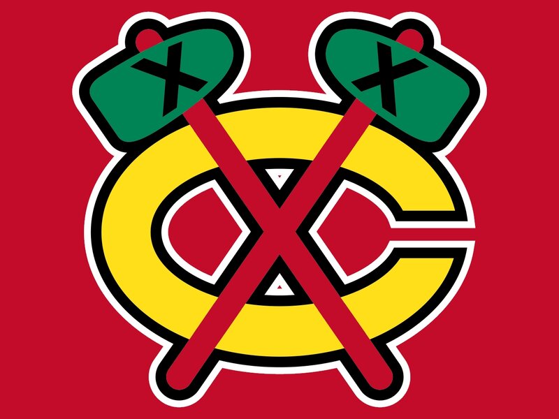 Chicago Blackhawks Logo — Red, Bold, Vector Art, Hockey Sticks