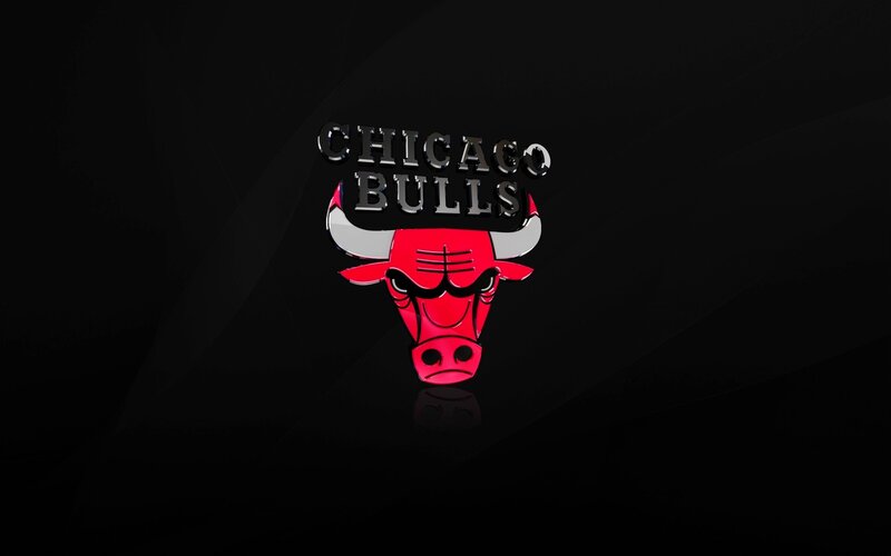 Chicago Bulls Logo — Black, Dark, 3d Render, Bull Head