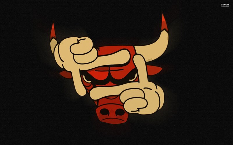 Chicago Bulls Logo — Black, Dramatic