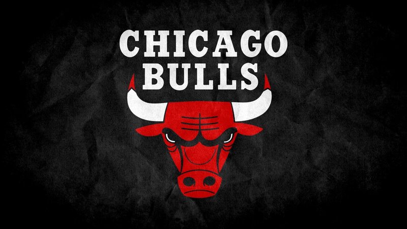Chicago Bulls logo on dark background