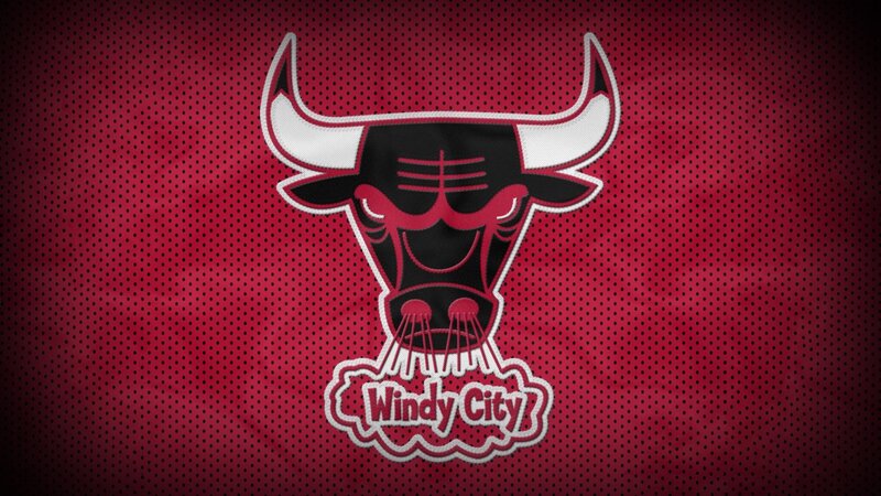 Chicago Bulls logo on red mesh