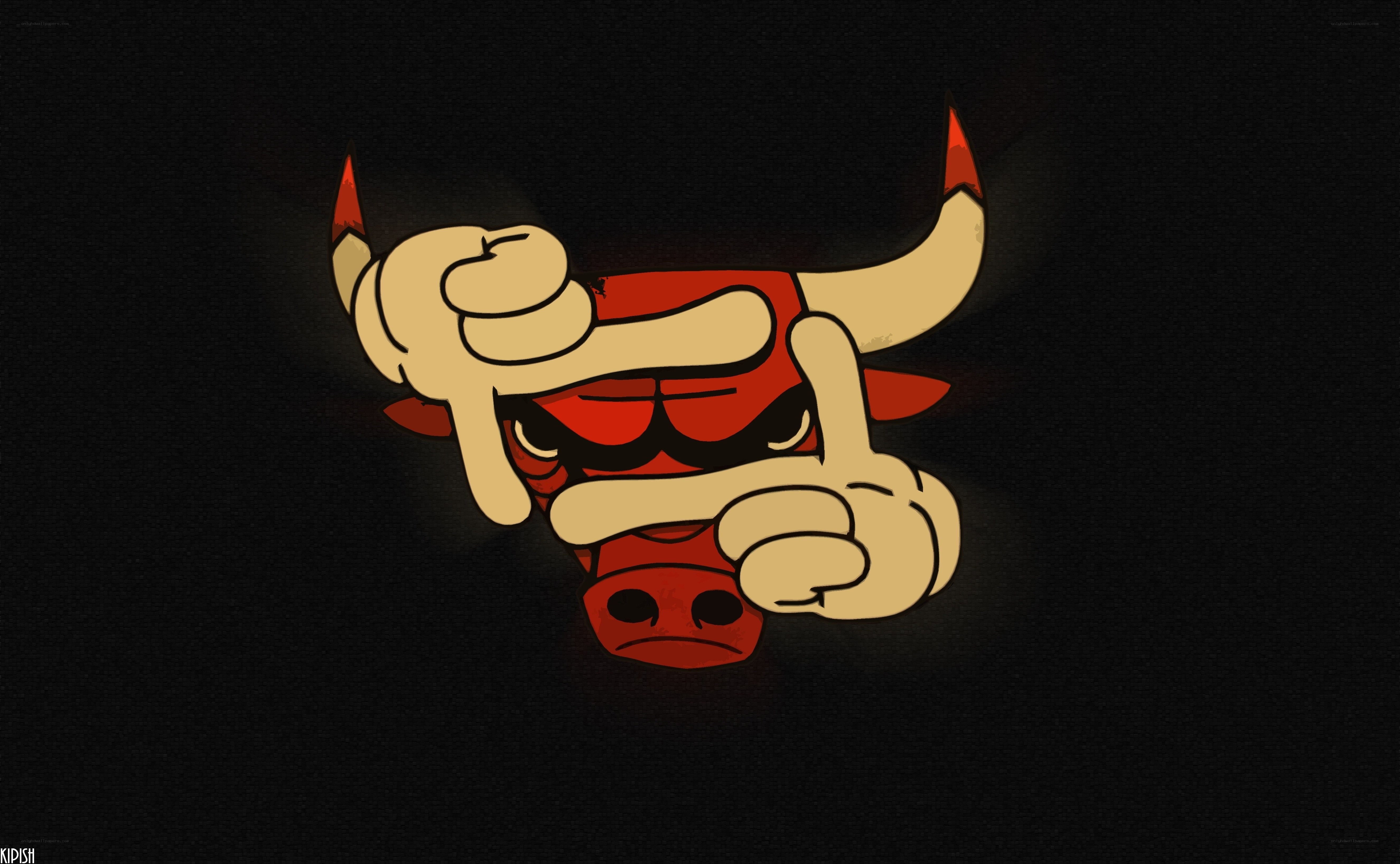 Chicago Bulls logo with hands
