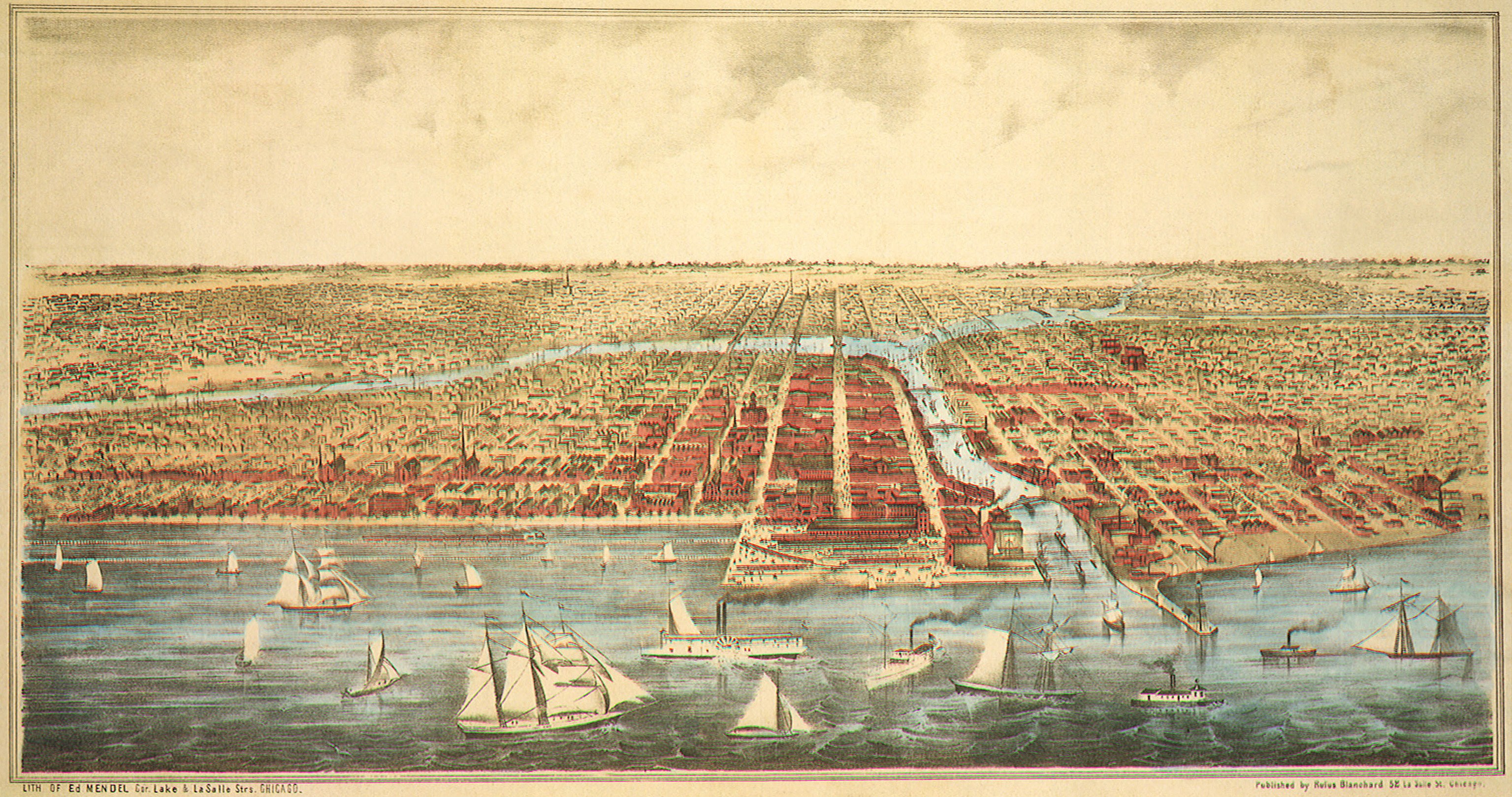 Chicago cityscape from 1869