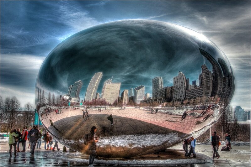 Chicago Cloud Gate Sculpture — Silver