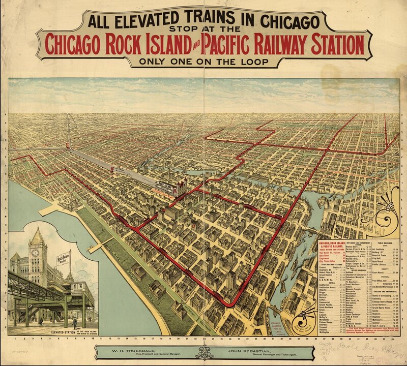 Chicago elevated train map