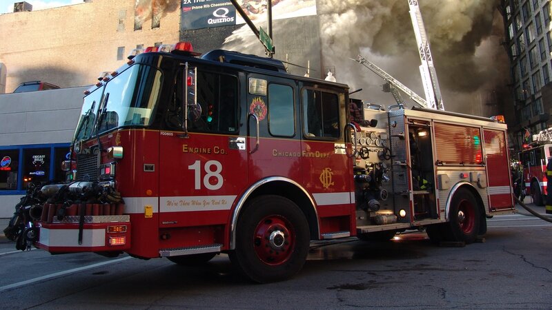 Chicago fire truck at scene