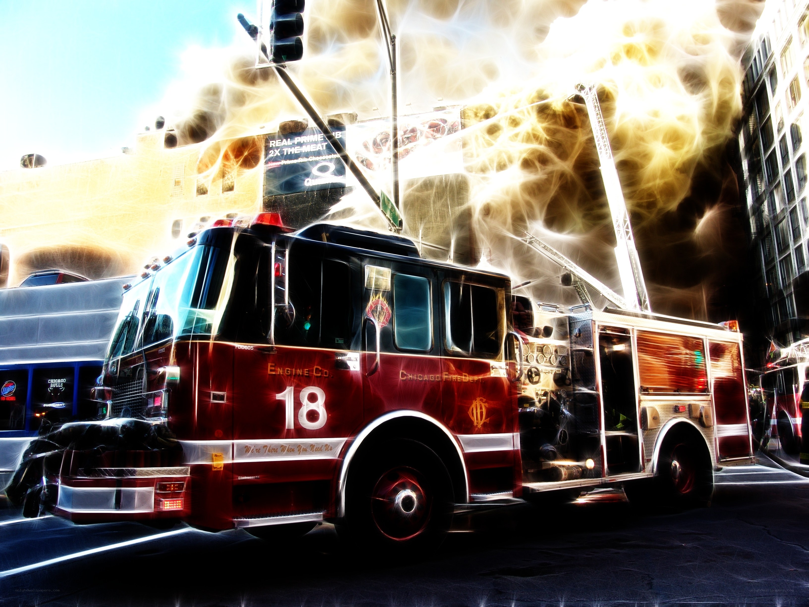 Chicago fire truck in action