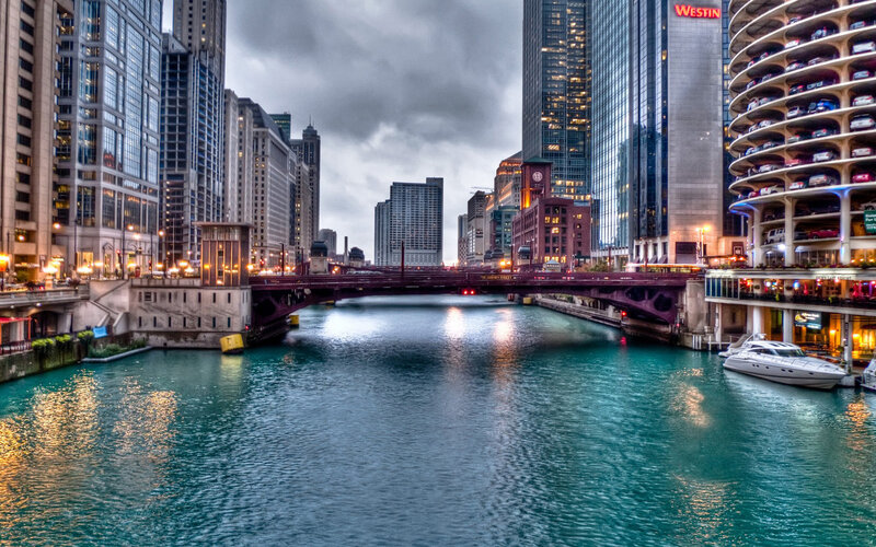 Chicago River and Bridge
