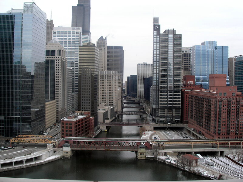 Chicago River and Skyscrapers — Gray, Urban