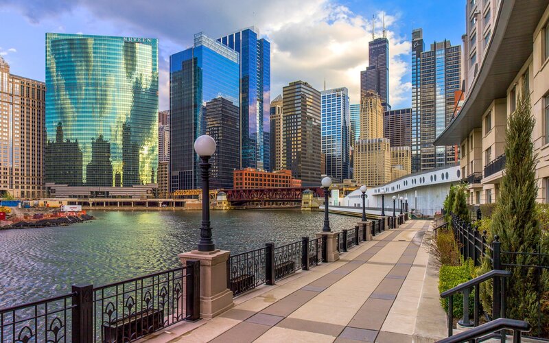 Chicago River Skyline — Blue, Urban, Afternoon