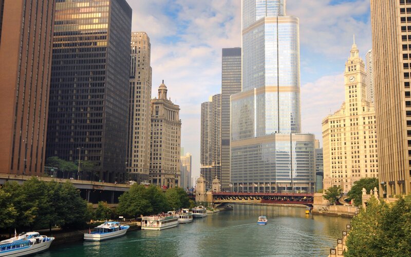 Chicago River with Boats