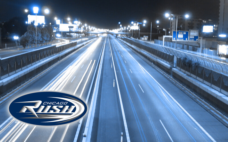 Chicago Rush logo on highway