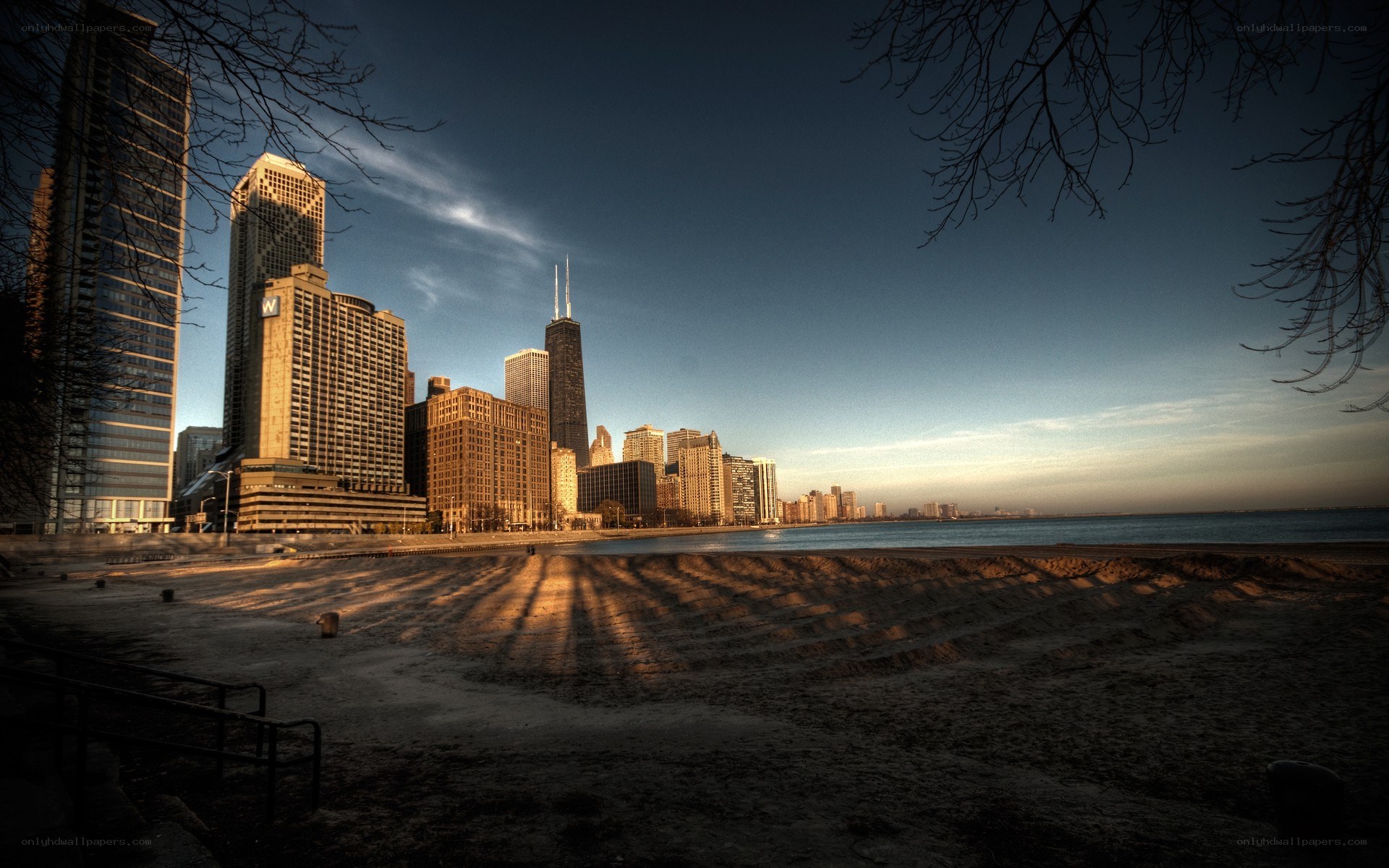 Chicago skyline at dawn