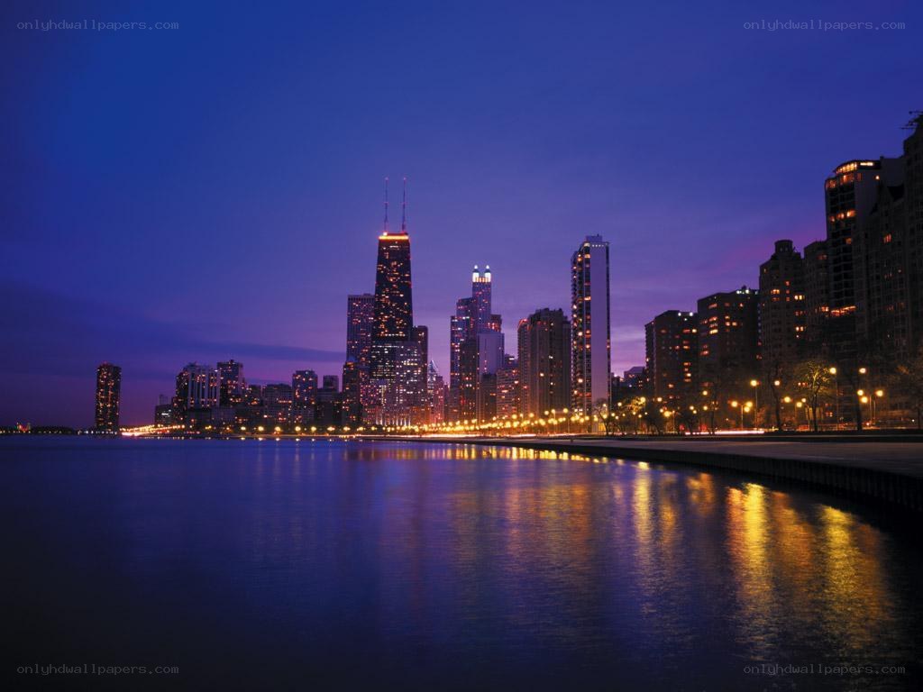 Chicago skyline at dusk