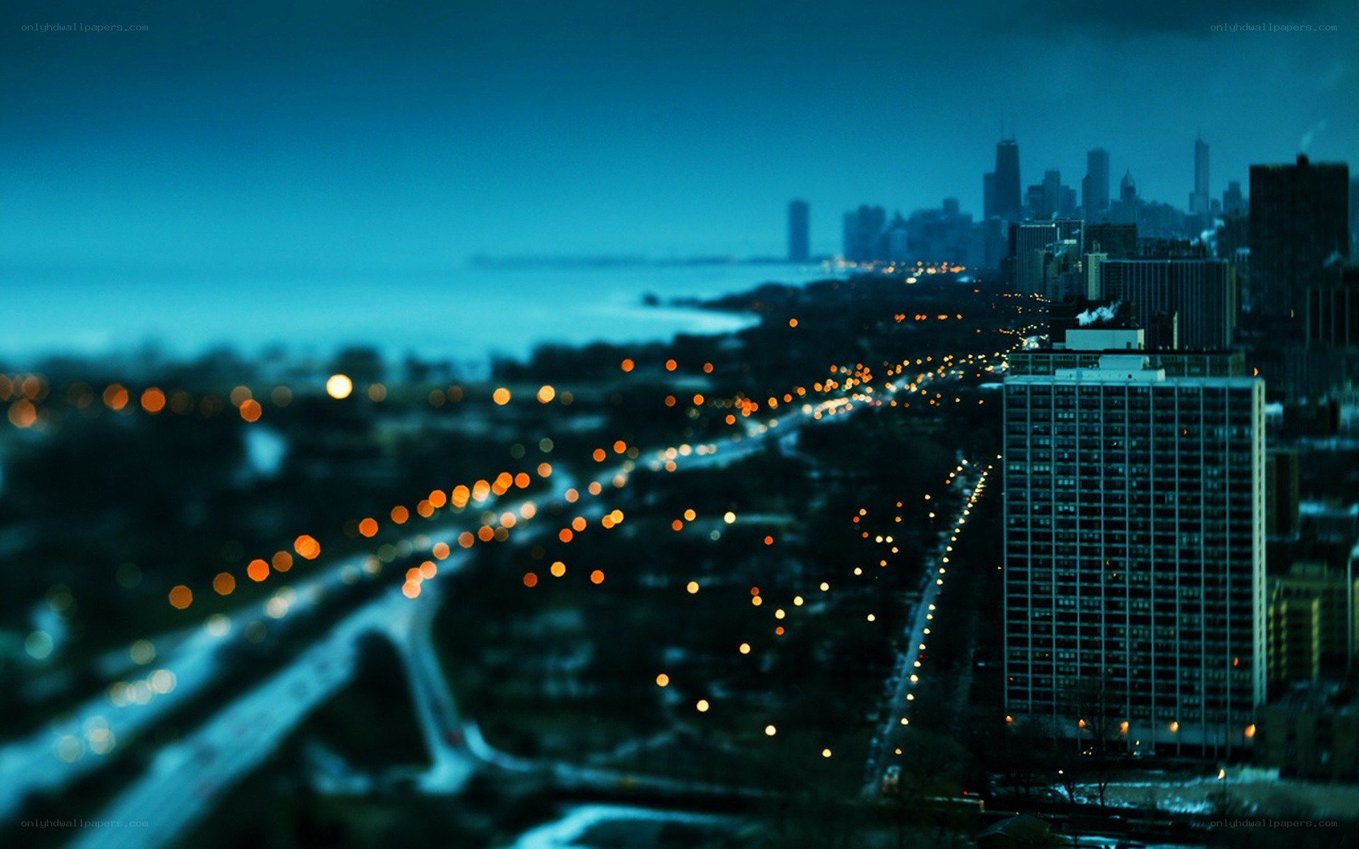 Chicago skyline at dusk