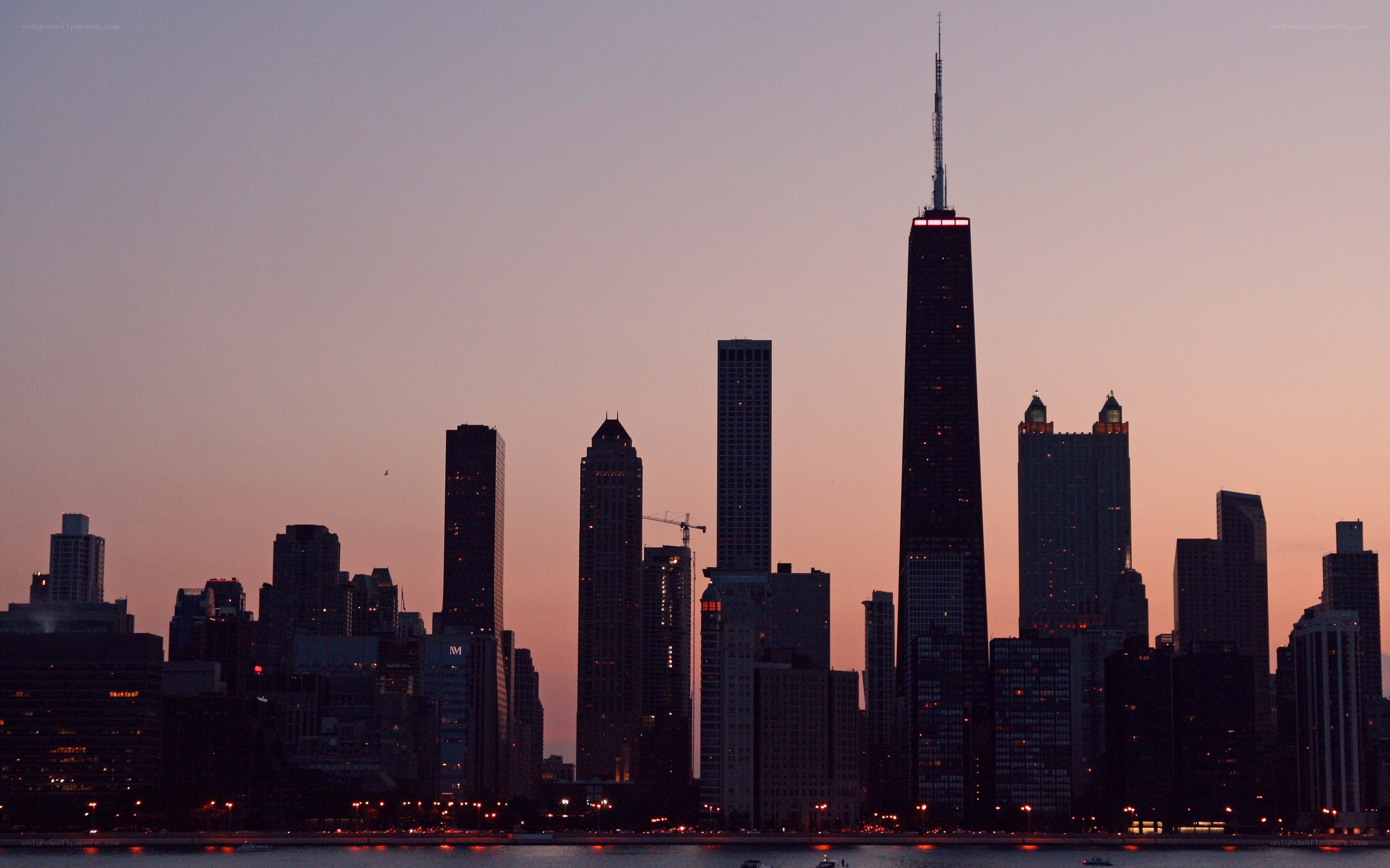 Chicago skyline at dusk