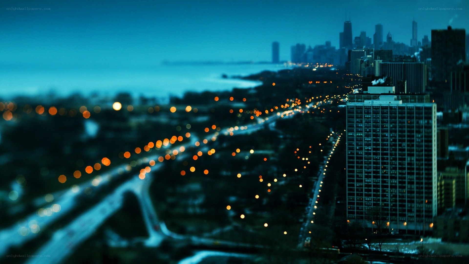 Chicago skyline at dusk