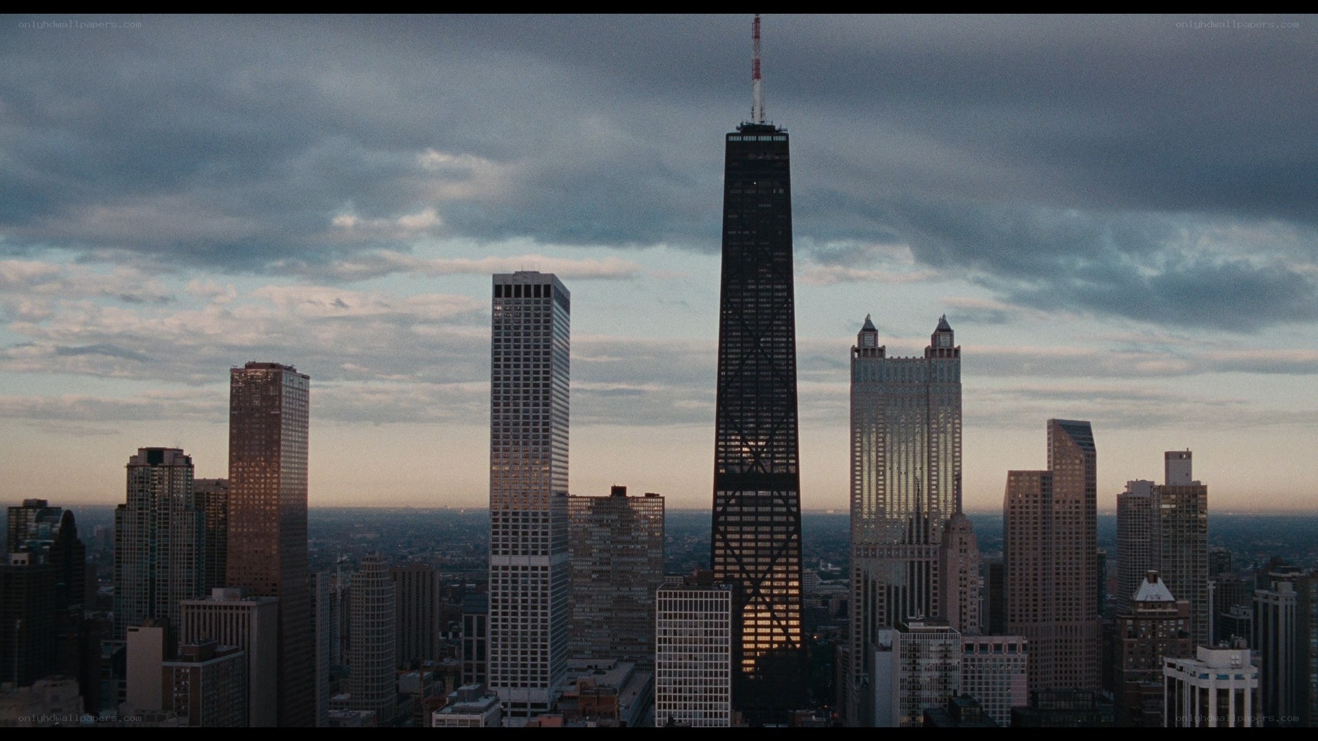 Chicago skyline at dusk