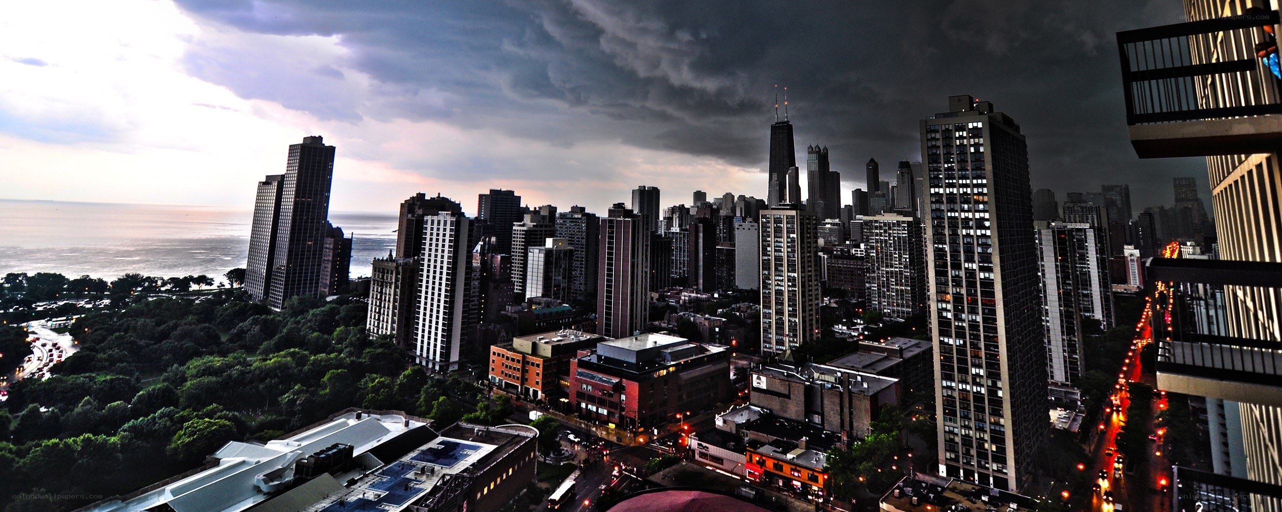 Chicago skyline at dusk