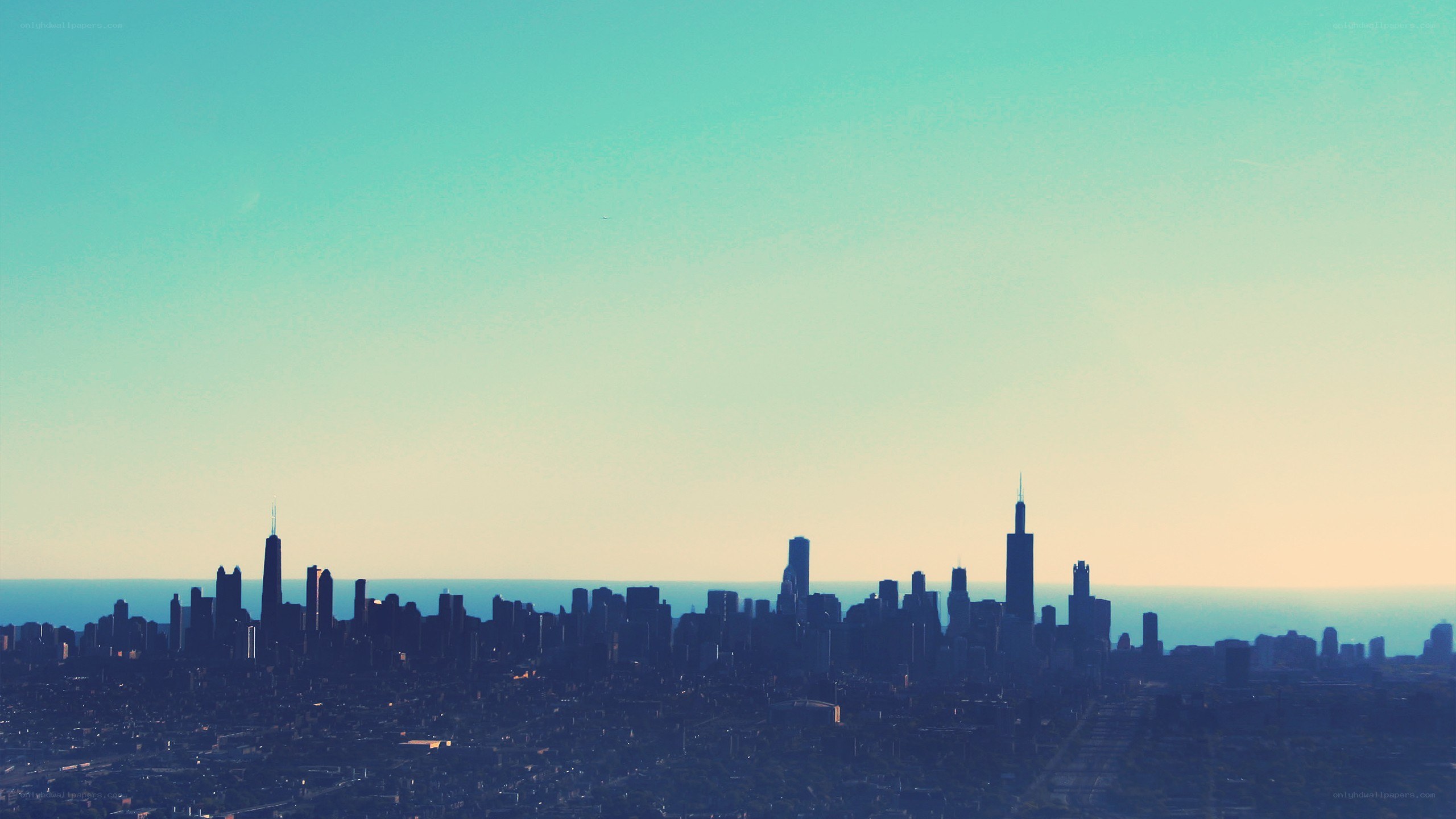 Chicago skyline at dusk