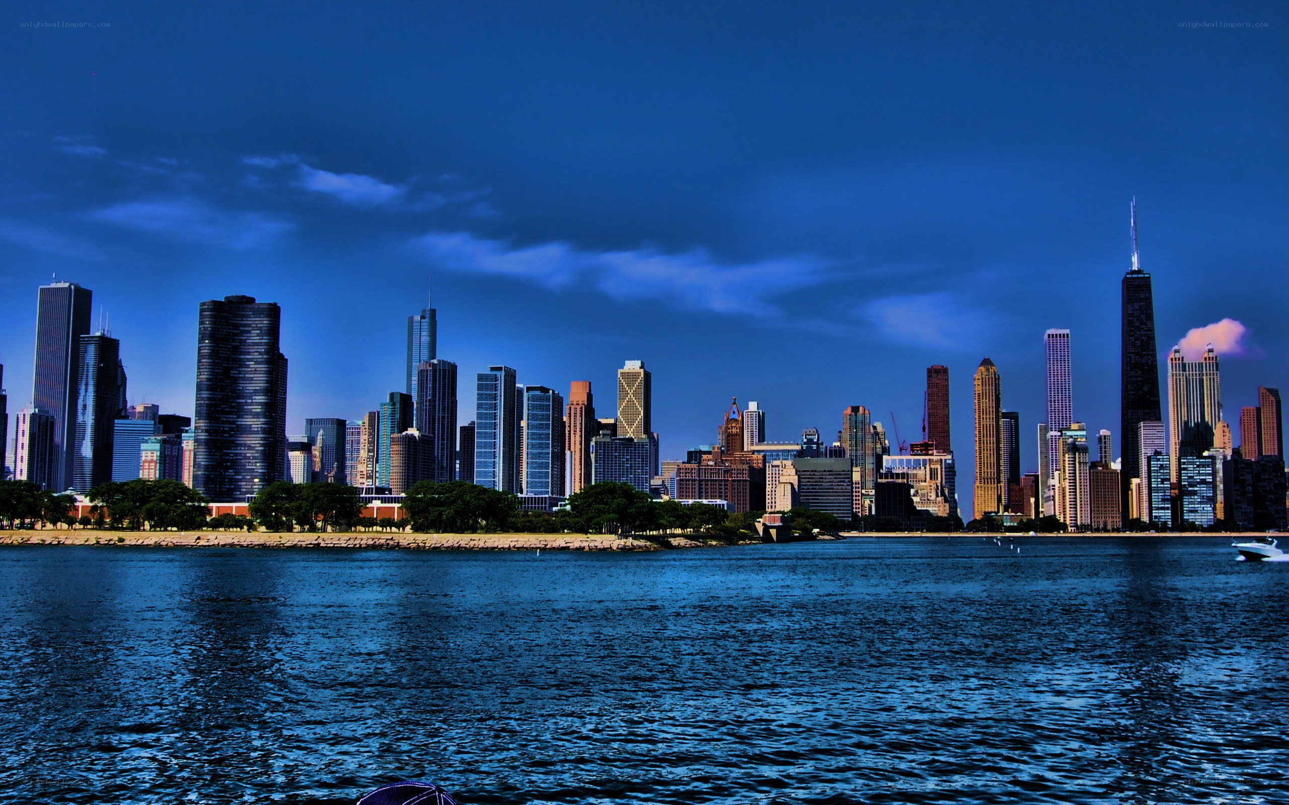 Chicago skyline at dusk