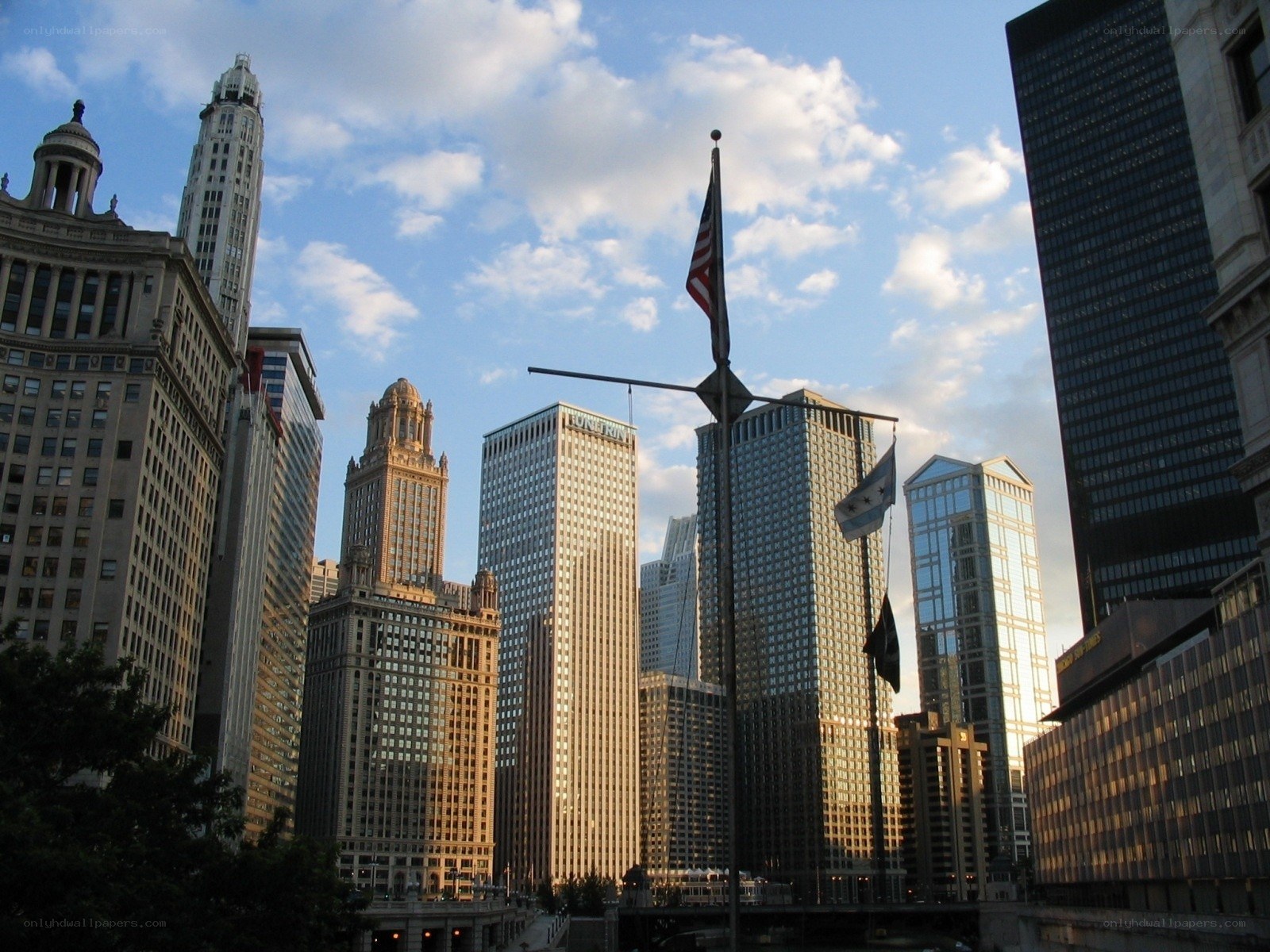 Chicago skyline at dusk