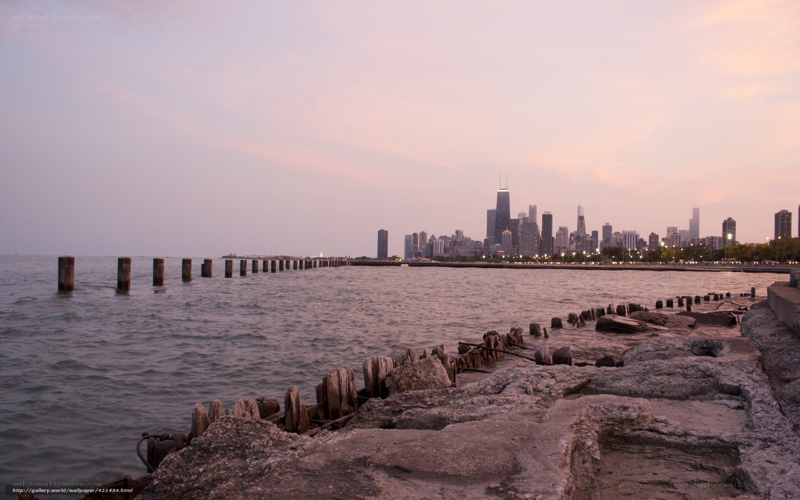 Chicago skyline at dusk