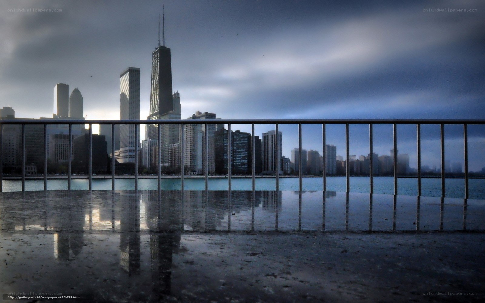 Chicago skyline at dusk