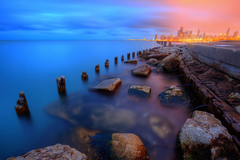 Chicago Skyline at Dusk — Blue, Serene
