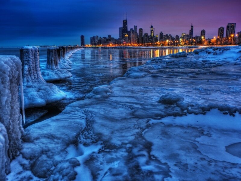 Chicago Skyline at Dusk — Blue