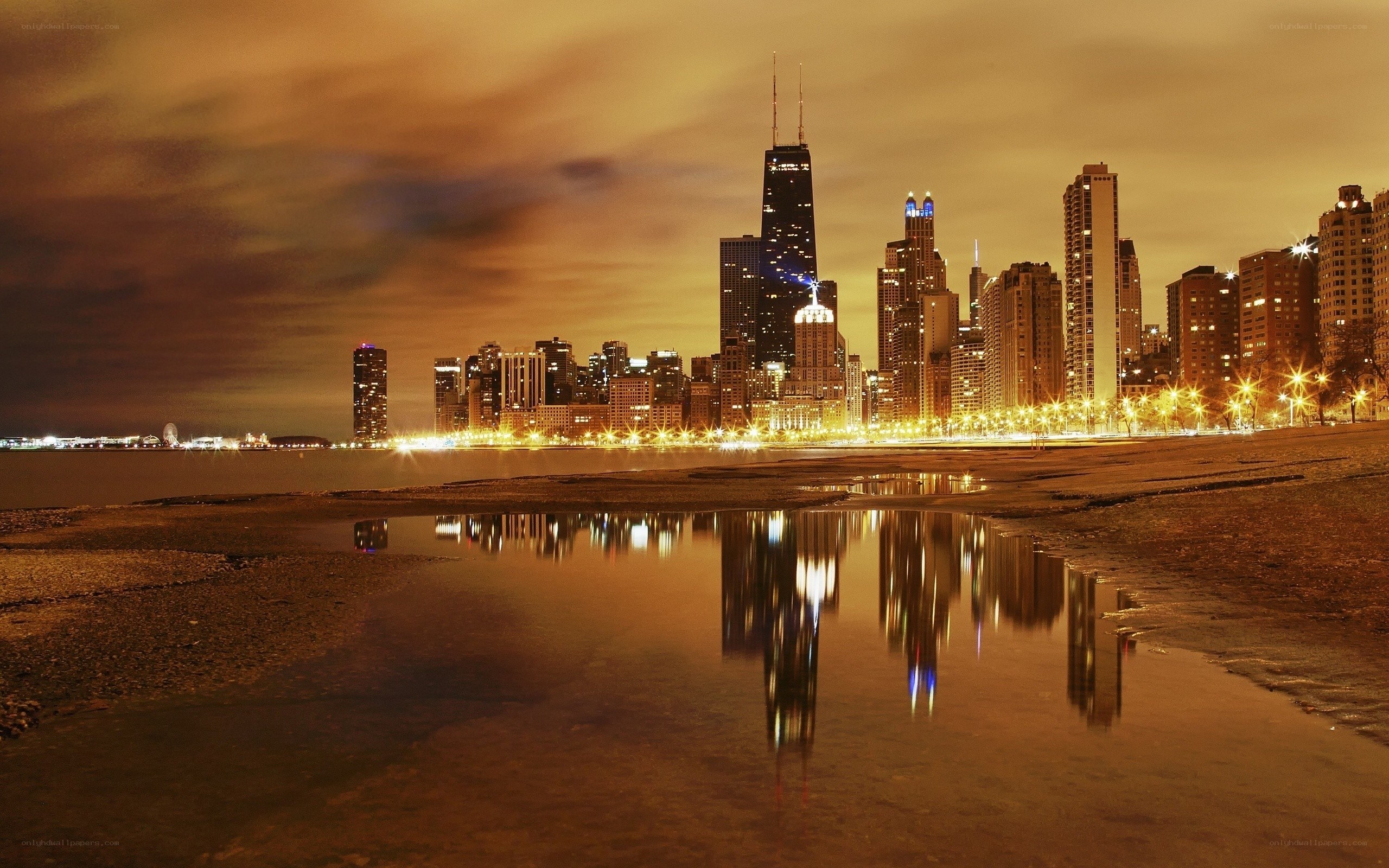 Chicago skyline at night