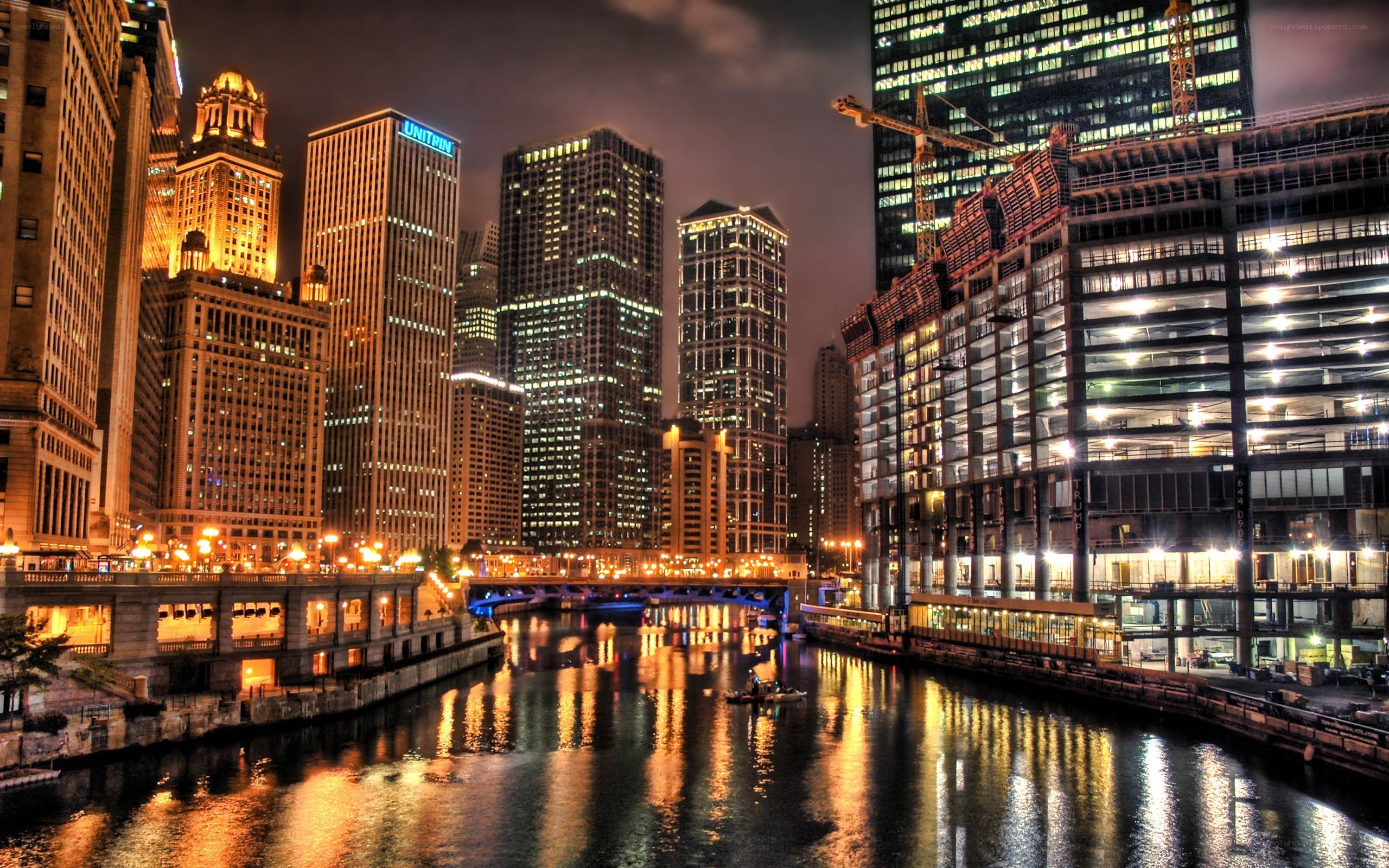 Chicago skyline at night