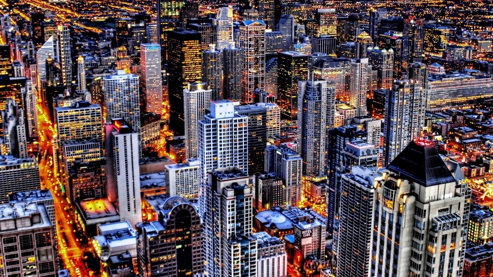 Chicago skyline at night