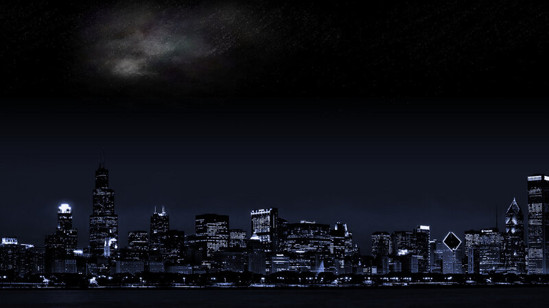 Chicago skyline at night