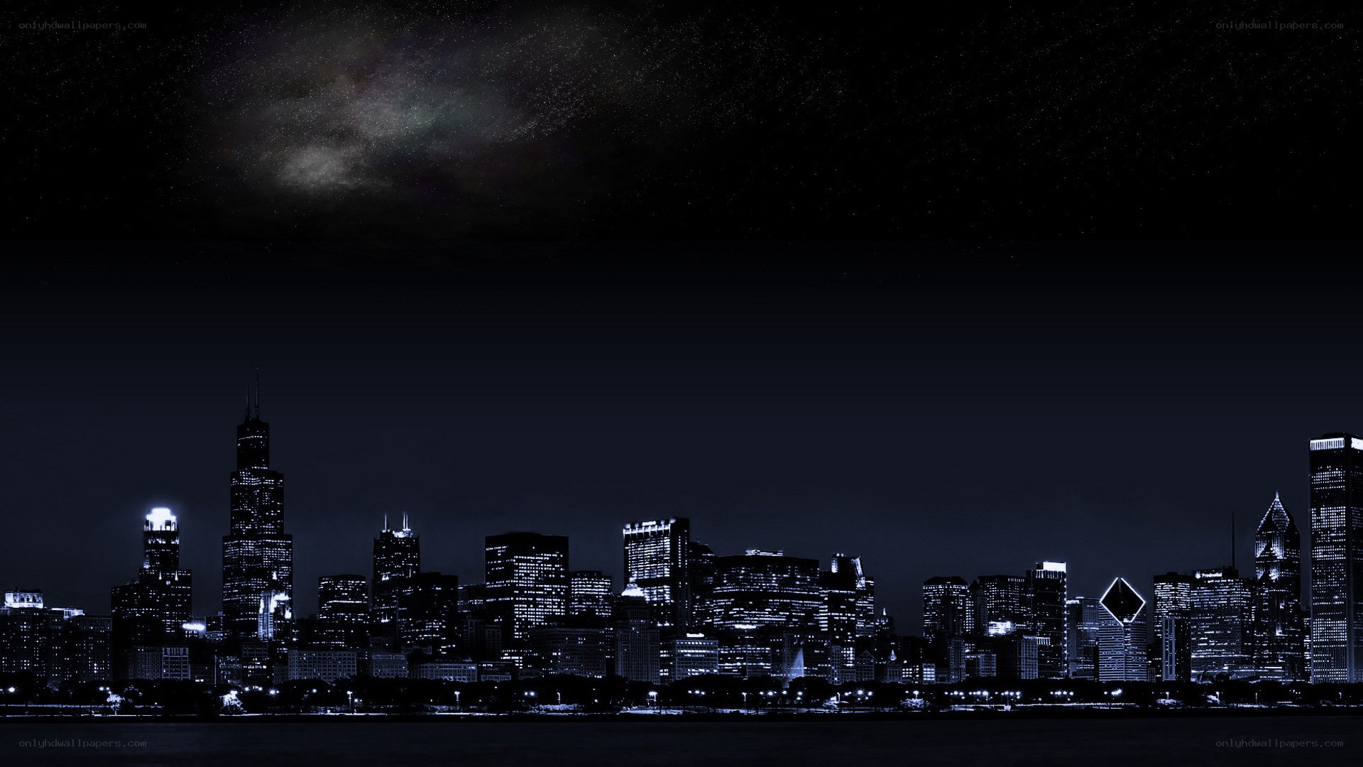 Chicago skyline at night