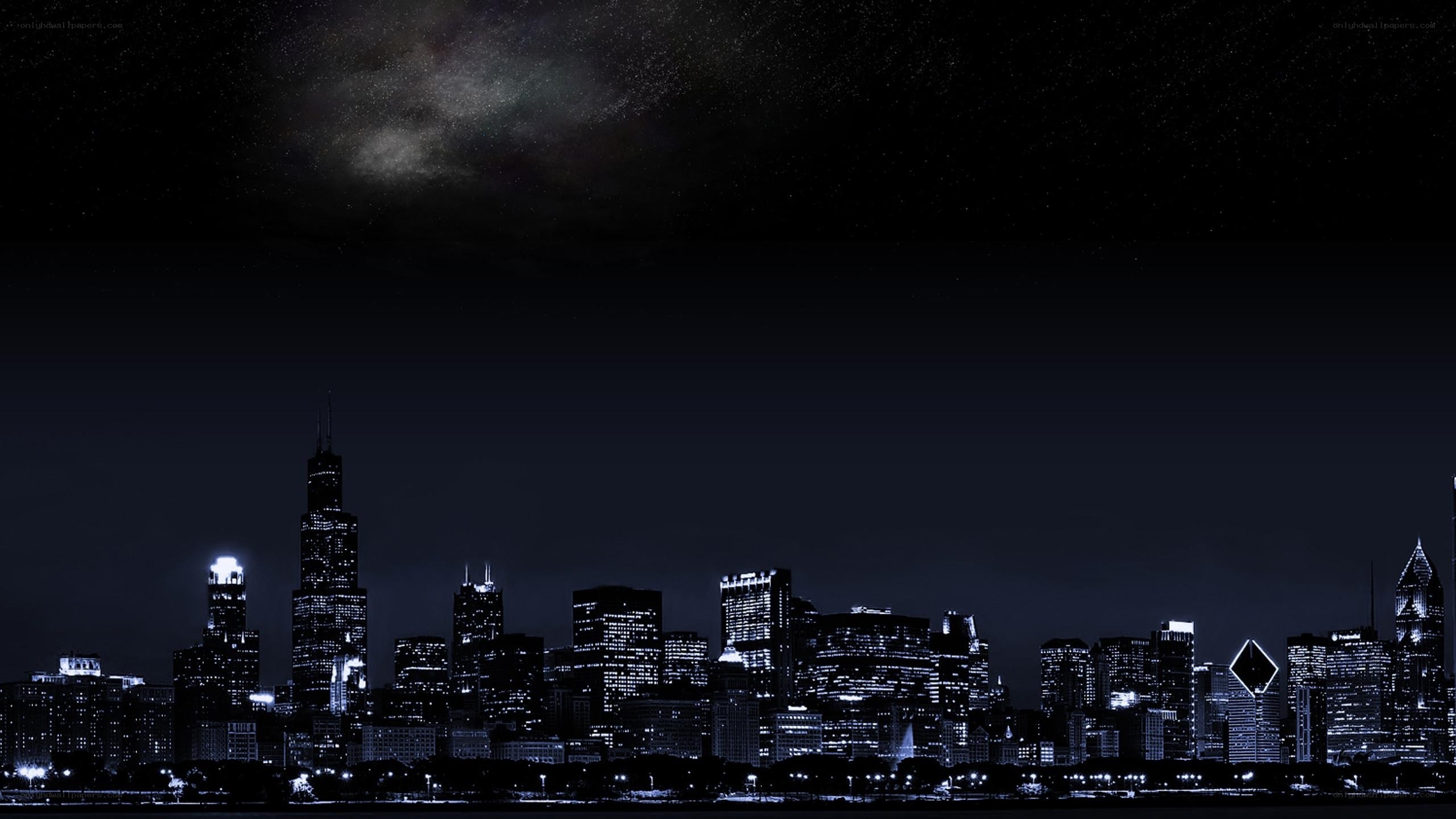 Chicago skyline at night