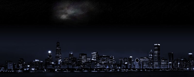 Chicago skyline at night