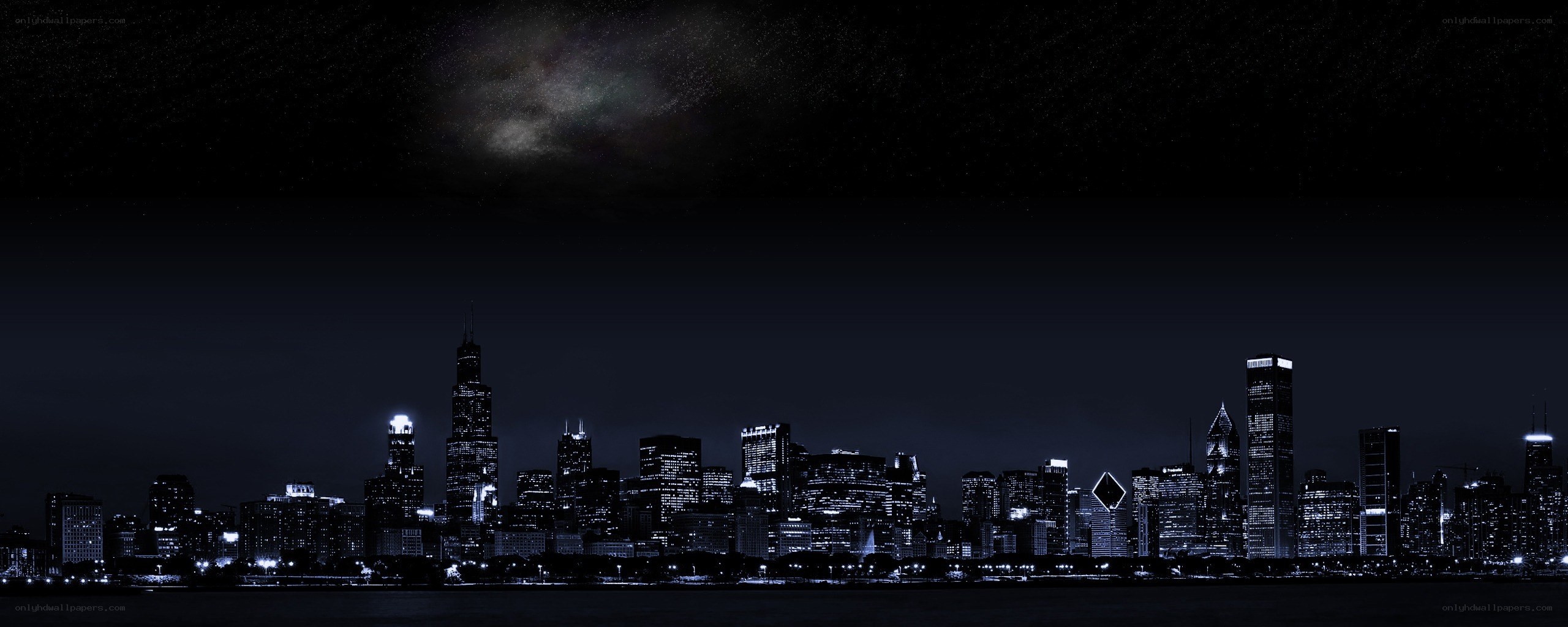 Chicago skyline at night