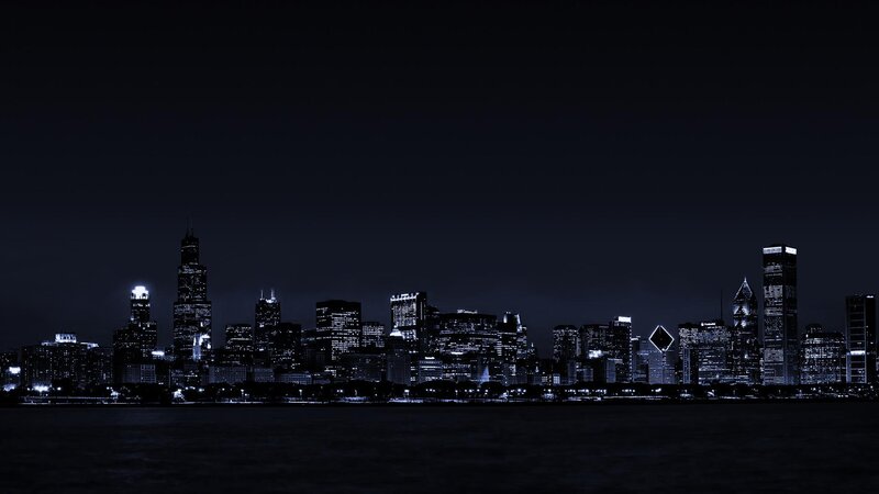 Chicago skyline at night