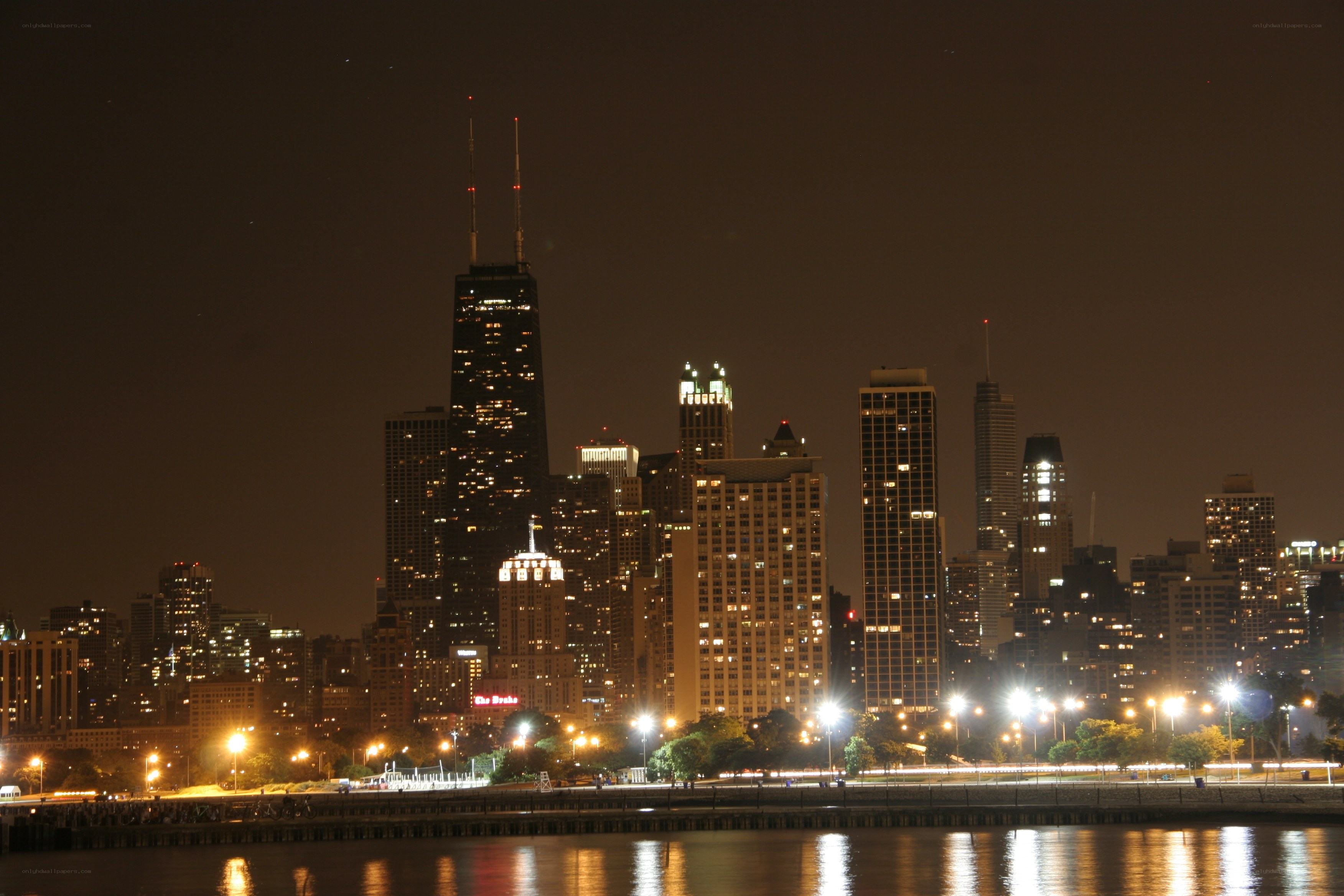 Chicago skyline at night