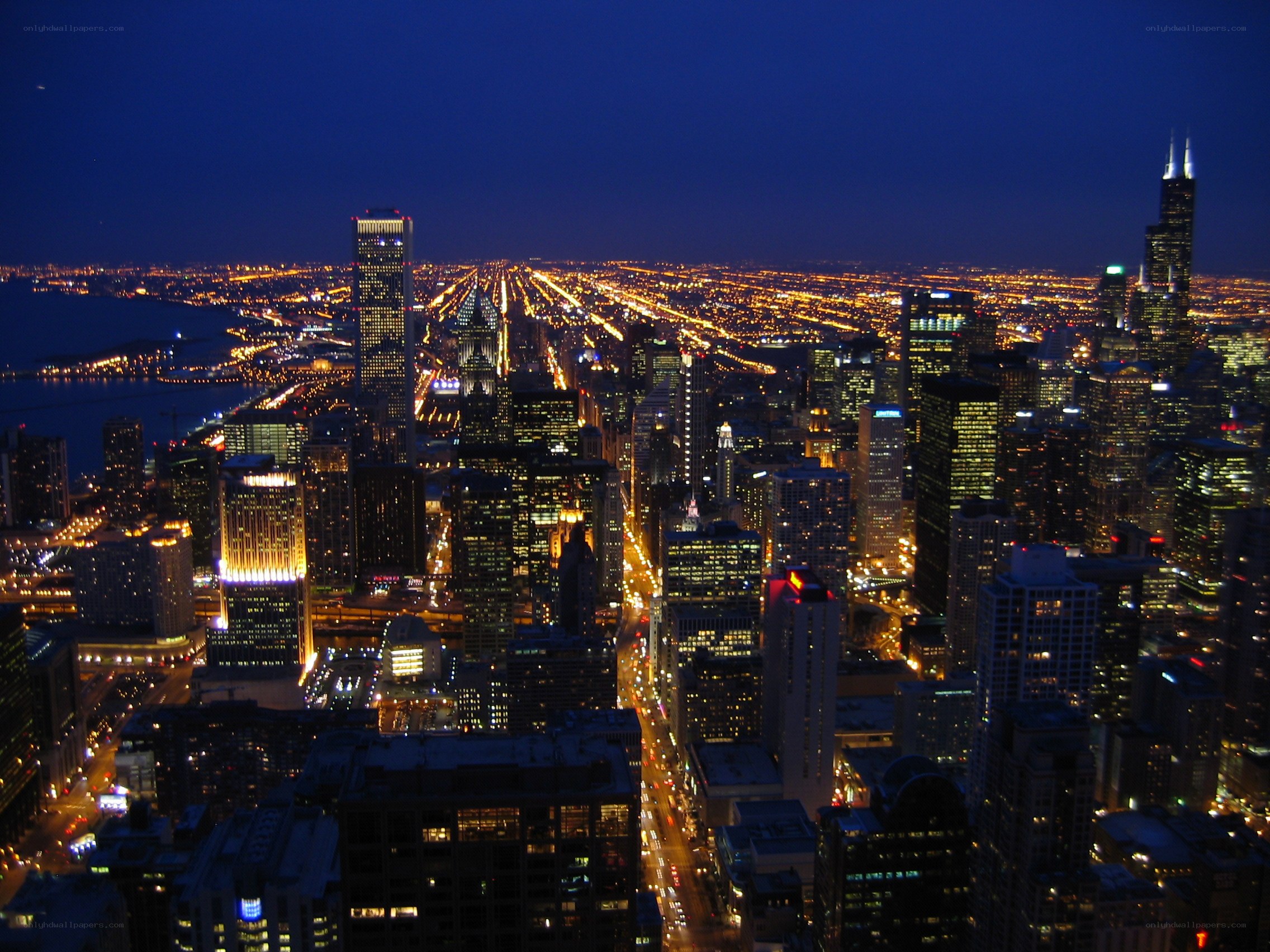 Chicago skyline at night