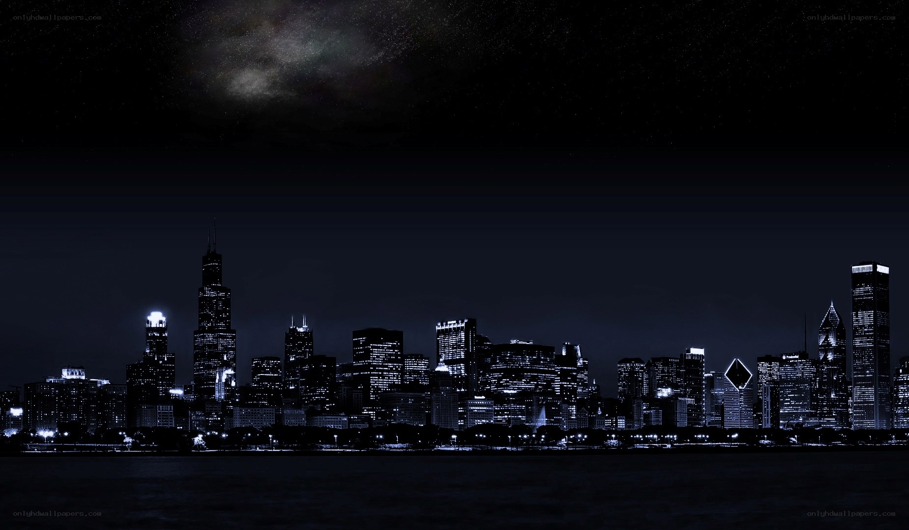Chicago skyline at night