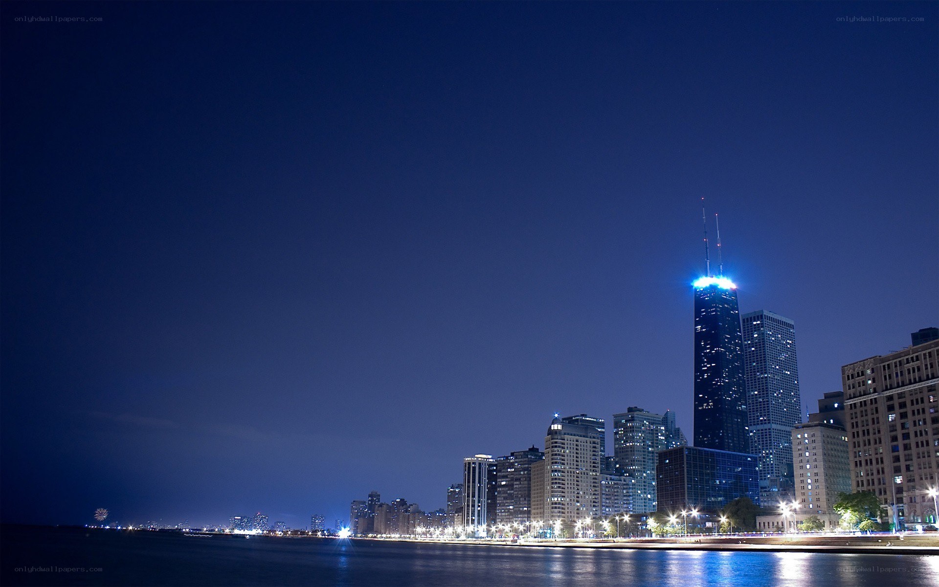 Chicago skyline at night