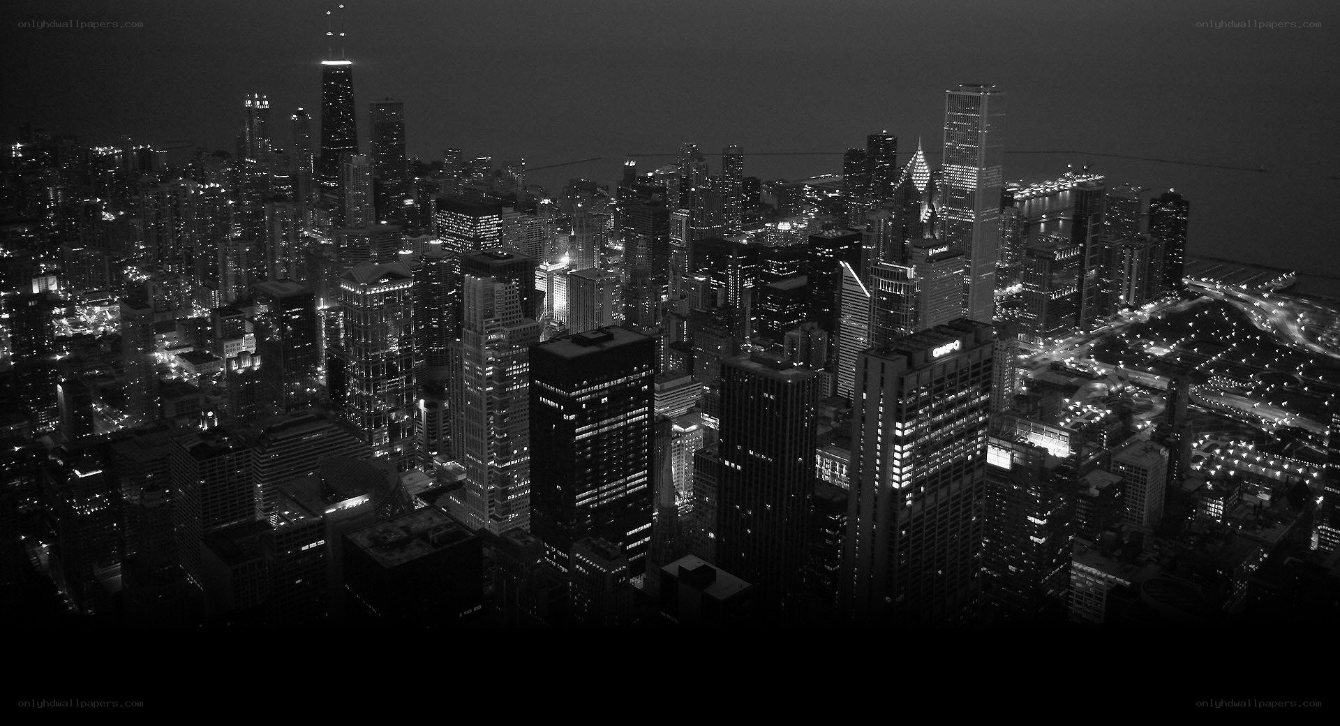 Chicago skyline at night
