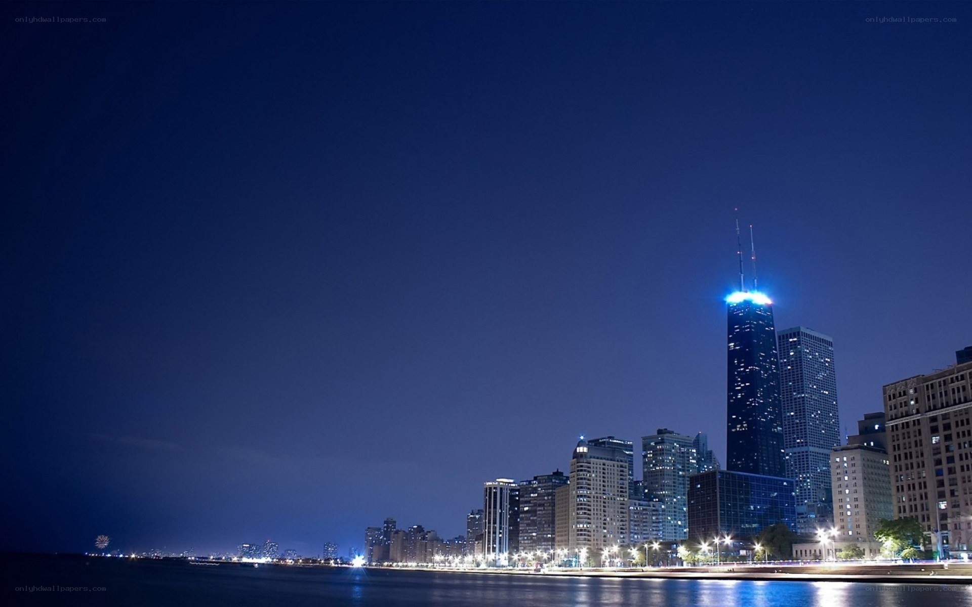 Chicago skyline at night