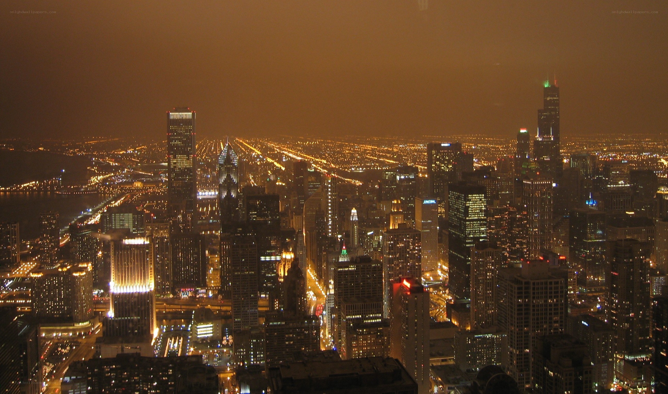 Chicago skyline at night